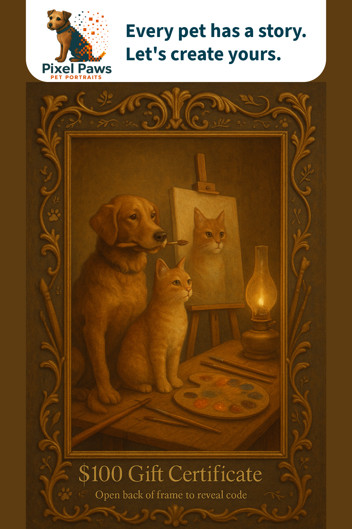 Pixel Paws Portraits Gift Certificates Pixel Paws Pet Portraits