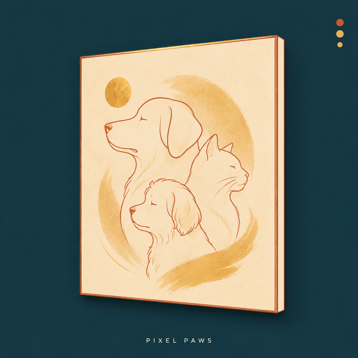 Multi-pet portrait — dog and cat companions